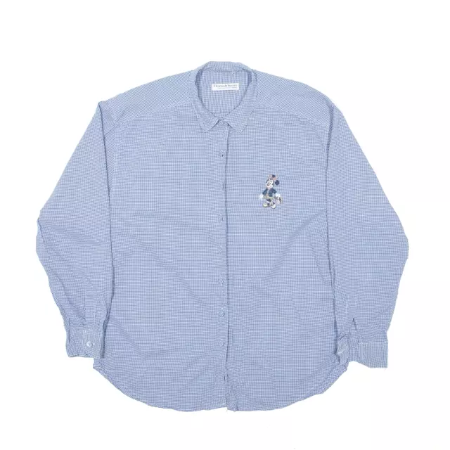 Vintage DISNEY Donaldson Shirt Blue 90s Gingham Long Sleeve Womens M