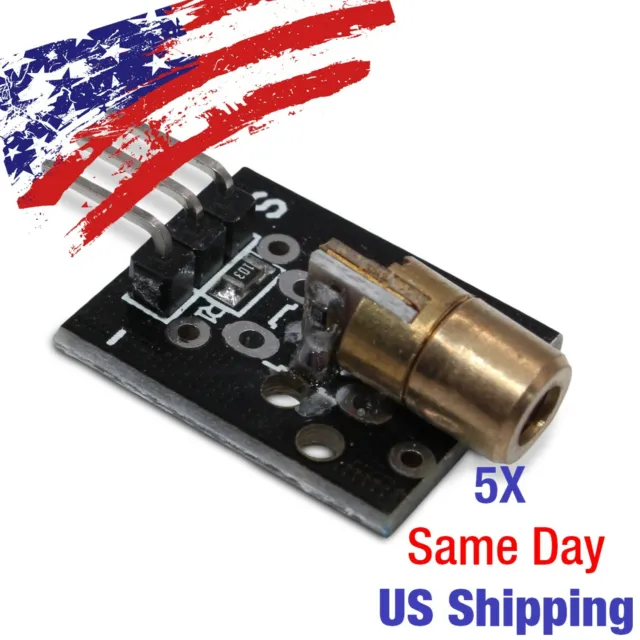 Red Laser Emitter Module 650nm Diode  Arduino AVR PIC 5V USA SHIP TODAY! 5PCS