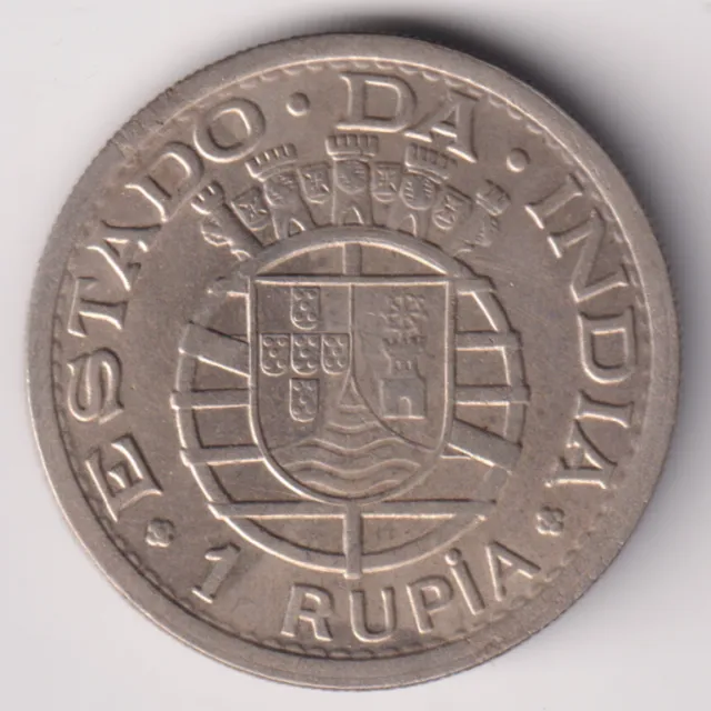 Portuguese India Goa 1947 One Rupia Rare Coin In Top Grade