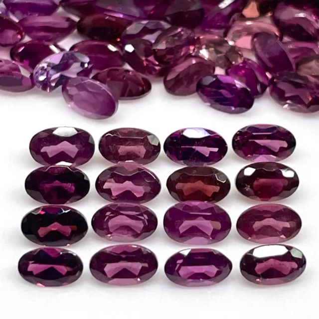 50 Pcs Natural Rhodolite Garnet 5x3mm Oval Cut Loose Untreated Gemstones Lot 3