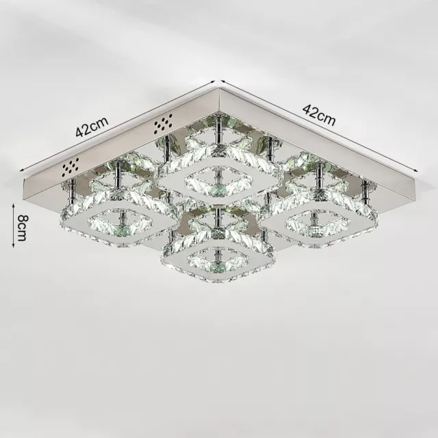 Modern LED Ceiling Lights Crystal Square Round Chandeliers Aisle Hallway Light