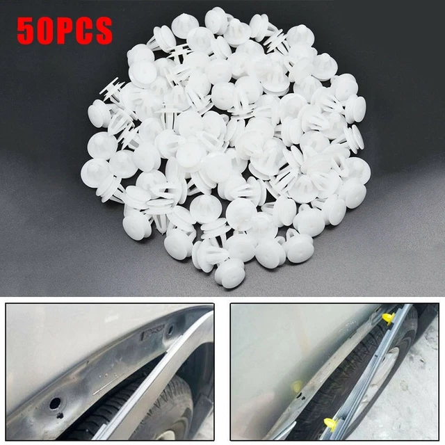 100 Clips Fixation Voiture + Extracteur - 6 Types Différents - Pour Pare-chocs, Capot, Portière - Noir