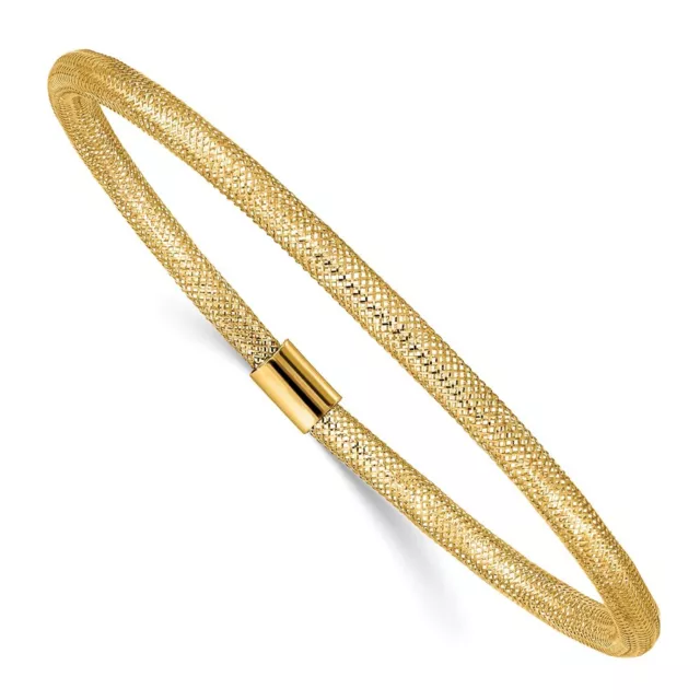 10k Yellow Gold Stretch Mesh 7.25 in Bracelet for Women Men 0.83g