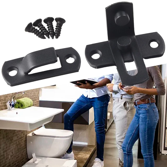 Barn Door Lock 90 Degree Flip Metal Door Latch Buckle Security Hook Lock Black