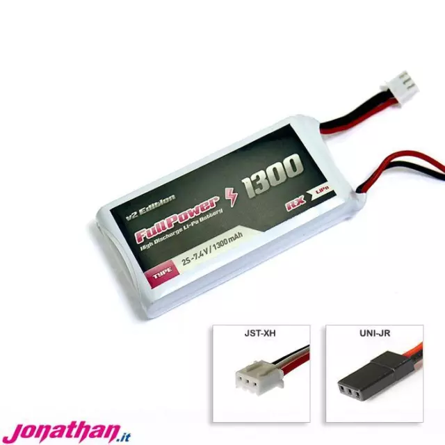 FullPower Batteria RX Lipo 2S 1300 mAh 35C V2 - JR