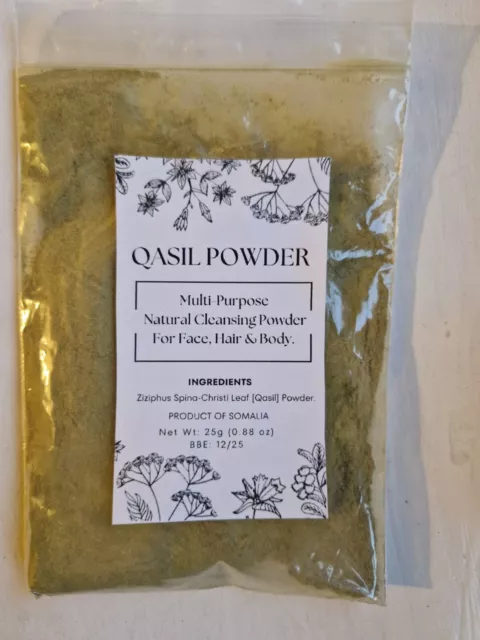 Qasil Powder Natural Cleanser Skin Care Relief Acne Facial Mask Hair Mask 25 g