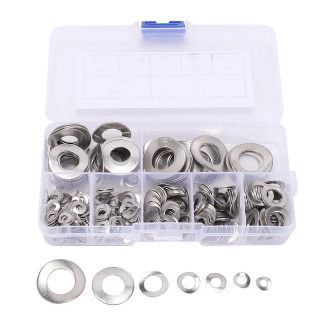 295 Pcs 304 Stainless Steel Spring 2  Washer Gasket Assortment Kit (M3 M48290
