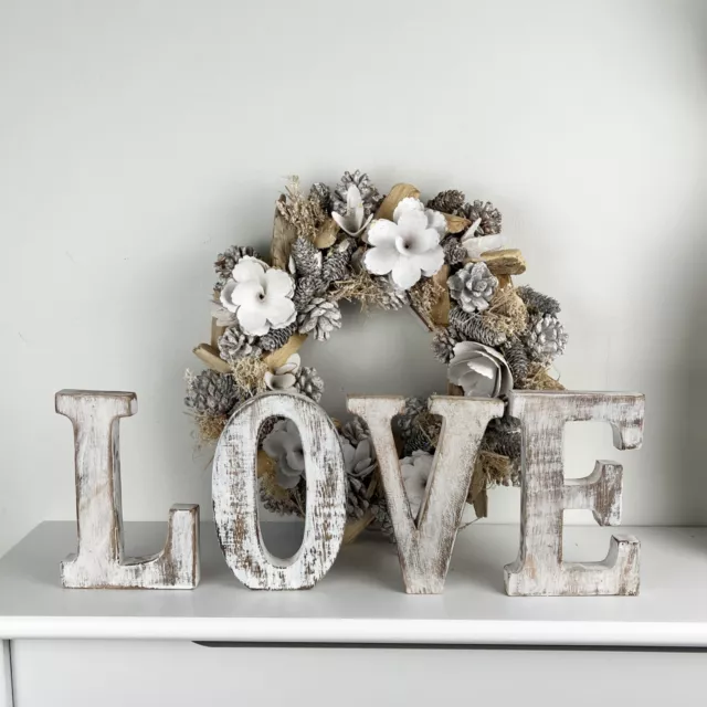 LOVE Word Ornament Letters Sign Art Large Free Standing Vintage Rustic Decor