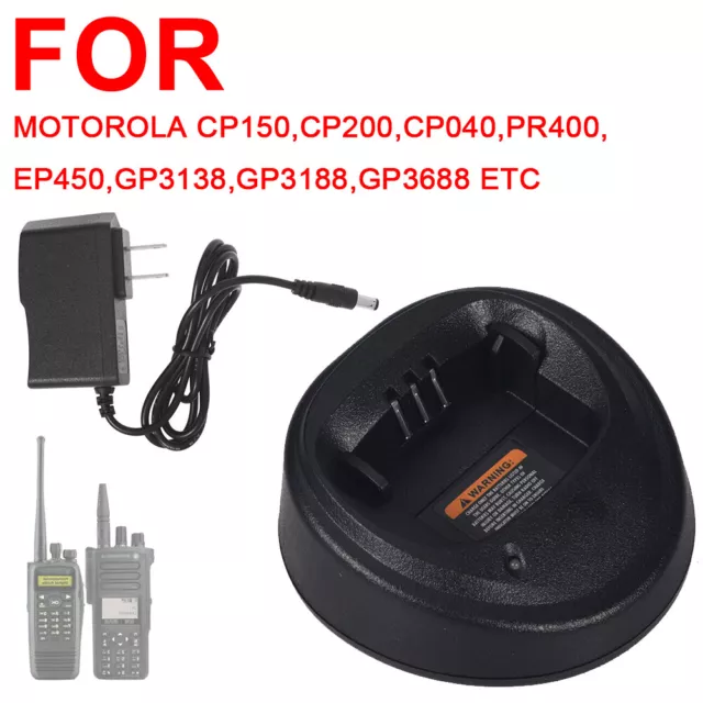 Battery Charger for Motorola Radio Walkie Talkie CP150 CP200 CP040 PR400 GP3688