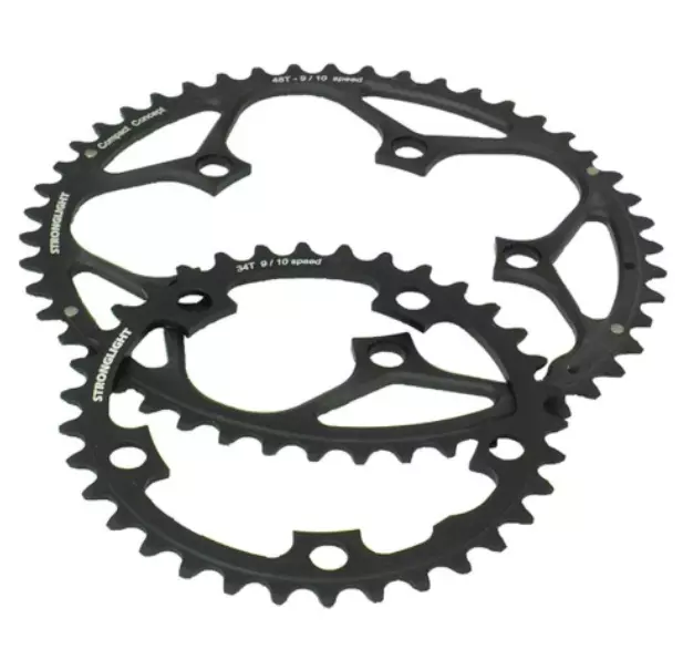 Stronglight Dural Alloy 5083 9/10 Speed Chainring 110mm BCD In Black All Sizes