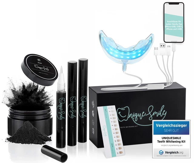 Teeth whitening kit von UniqueSmile - Bundle für Zahnaufhellung (Premium-Set)