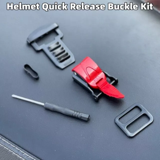 Motorcycle Helmet Quick Release Buckle Kit Ratcheted Metal Chin Strap Adapter