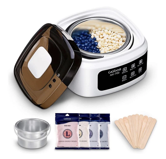 Kit de eliminación profesional de cabello calentador de cera Liabee 4 paquetes de cuentas espátulas nuevo en caja