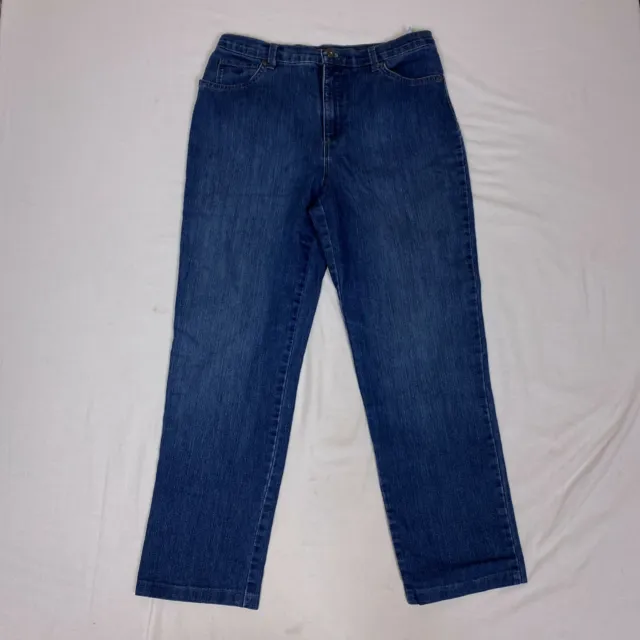 Gloria Vanderbilt Amanda Jeans Womens 10 Ankle Blue Straight Stretch Denim Pants