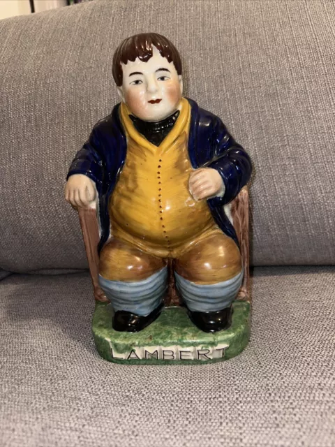 Vintage Staffordshire Figure Of Bill Lambert seated in Tub Chair