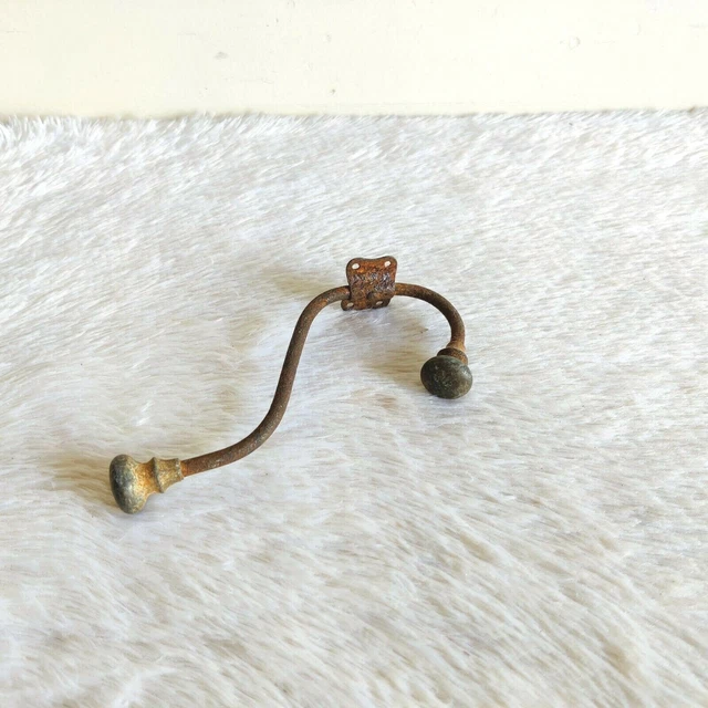 1940s Vintage Ornate Victorian Dual Side Iron Knobs Wall Hook Hanger I410