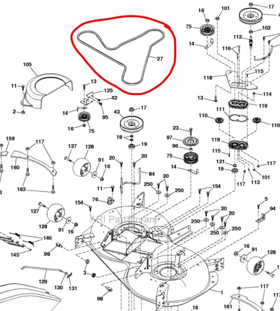 Husqvarna Deck Belt, Fits New 2010+ Model TC138, TC38, 532439726, 532 43 97-26