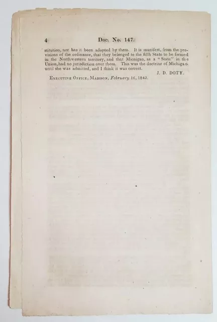 Boundary Michigan & Wiskonsan (Wisconsin) 1842 Document History 3