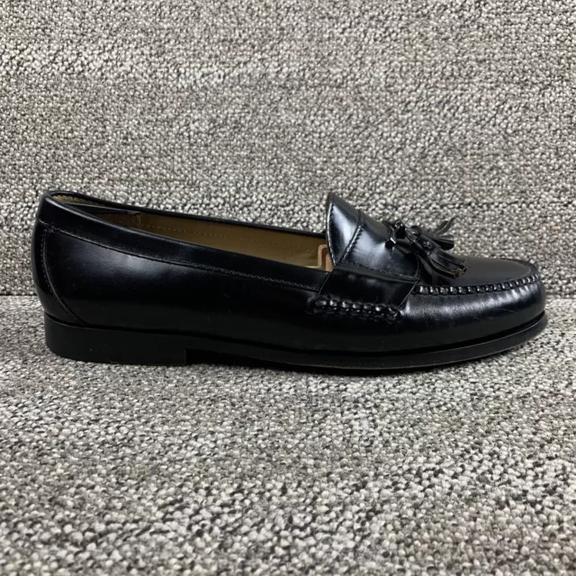 COLE HAAN 3506 Pinch Tassel Black Leather Loafers Shoes Men's Size US ...
