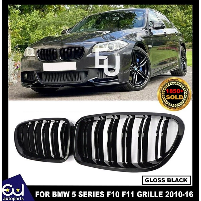 FOR BMW 5 SERIES F10 F11 FRONT BUMPER KIDNEY GRILLE GRILL GLOSS BLACK DIAMOND