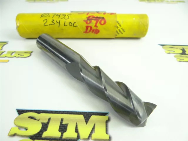 Sgs Solid Carbide 3 Flute Long Length End Mill .7495" X 3/4" X 2.34" X 5"