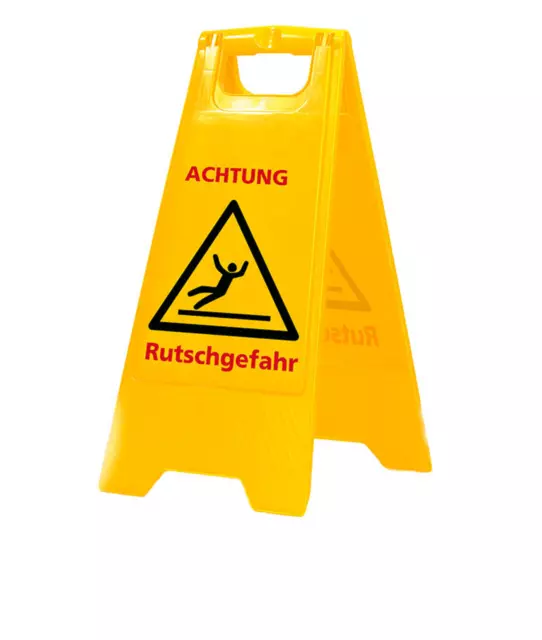 10x Warnschild Achtung Rutschgefahr Warnaufsteller gelb TOP Preis! 2