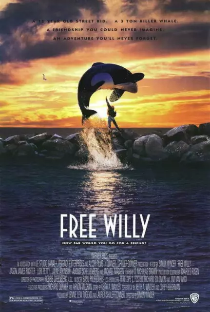 Free Willy Movie POSTER 27 x 40 Jason James Richter, Lori Petty, A