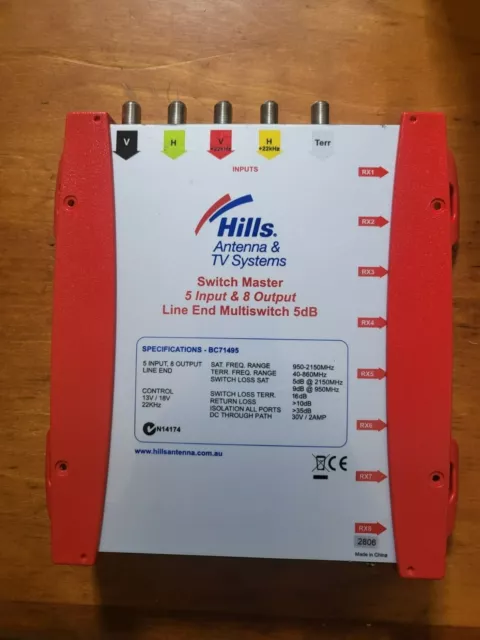 Hills SwitchMaster 5 Wire Satellite Multiswitch In 5 Out 8