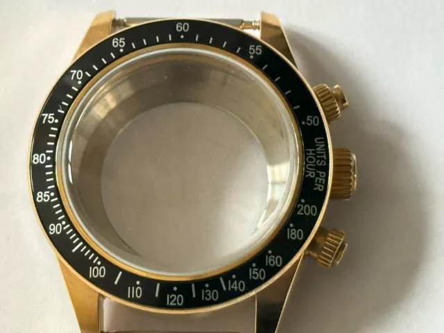 Cassa Orologio Placcato Oro 24K Acciaio Generico Rolex Newman Homage Lunetta ETA Nero