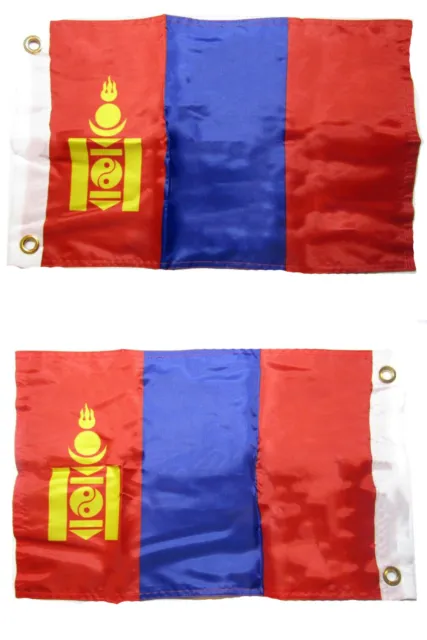 12x18 Mongolia Country 2 Faced 2-ply Nylon Wind Resistant Flag 12x18 Inch