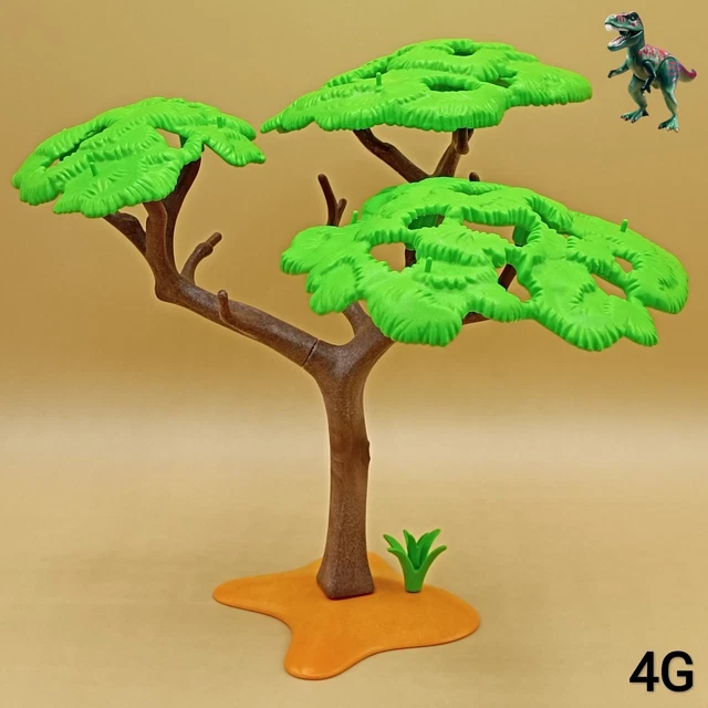 Lot Playmobil Savane : Lion Et éléphanteau Avec Végétation - Figurines Animaux Safari Vintage