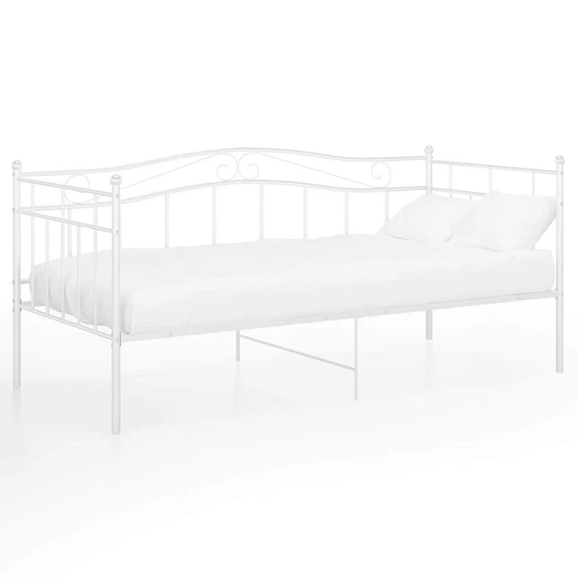 VIDAXL SOFA BED Frame without Mattress White Metal 90x200 cm £146.38