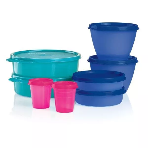 Kelly Atlas on X: Pretty in pink! Two sets for the price of one! Includes  2 each: 2-oz Tupper Minis, 6-oz Little Wonder Bowls, 13 1/2-oz Refrigerator  Bowls, and 2 cup Big