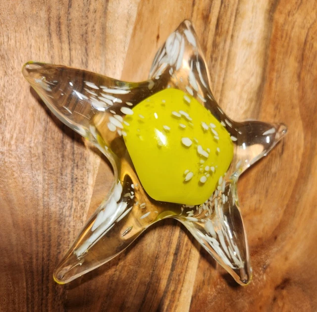 Heavy  Art Glass Starfish Paperweight Coastal, Beach, Office Decor