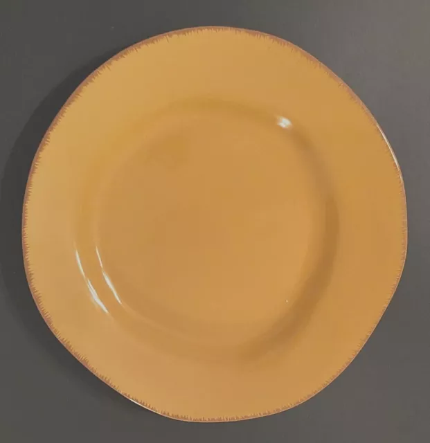 PIER 1 Elemental Earthenware Honey Gold Asymmetrical Shaped Dinner Plate 11.5"