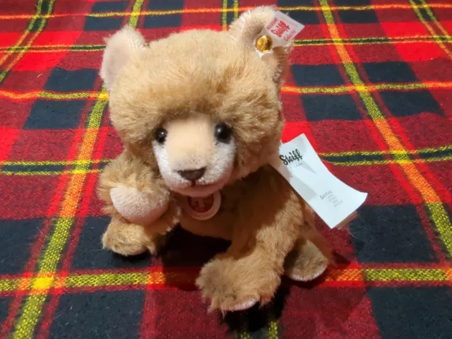 STEIFF 1st  Nodding Teddy Bear EAN 021466 Brown Alpaca 9.5" (24cm) NIB