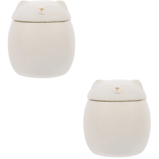 2 PCS White Ceramics Pet Memorial Ashes Dog Urn Urns for Adult Male
