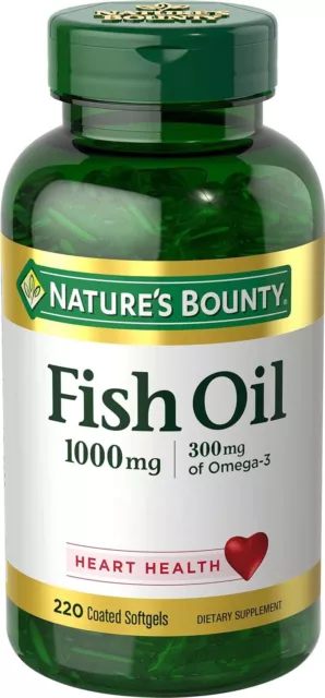 Nature's Bounty Fish Oil, Dietary Supplement, Omega 3, Supports Heart Health, 10