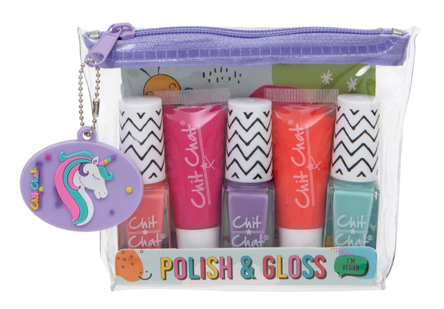 Chit Chat Polish & Gloss 5 Piece Nail Varnish & Lip Gloss Girls Beauty Gift Set