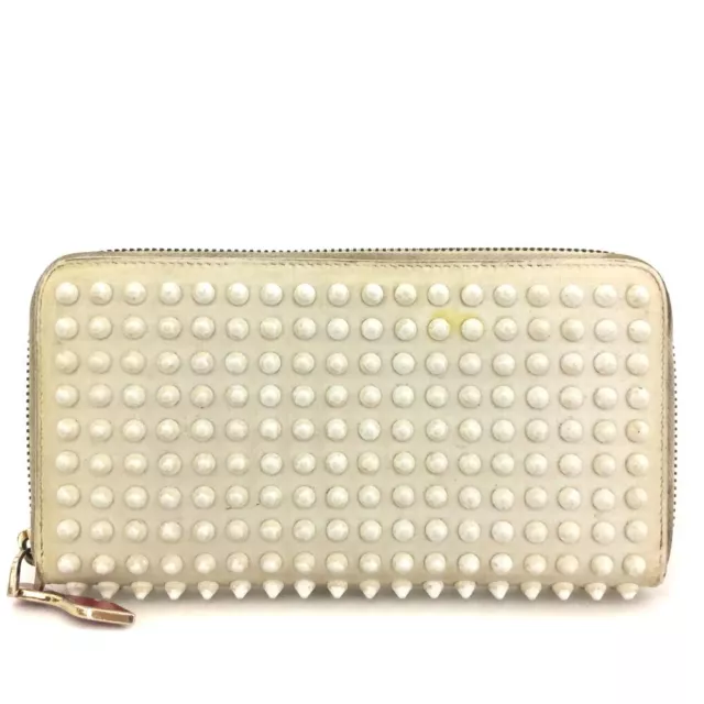 Christian Louboutin Panettone Spike Leather Zip Around Long Wallet/6Y1117