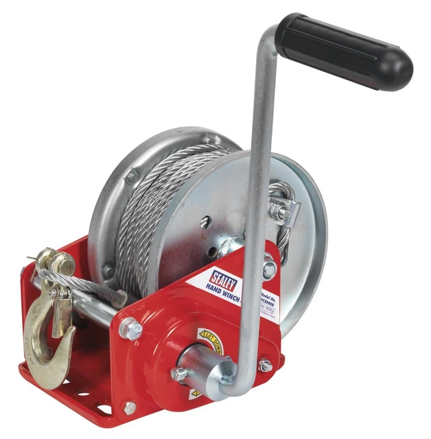 Sealey GWC2000B Geared Hand Winch with Brake & Cable 900kg Capacity