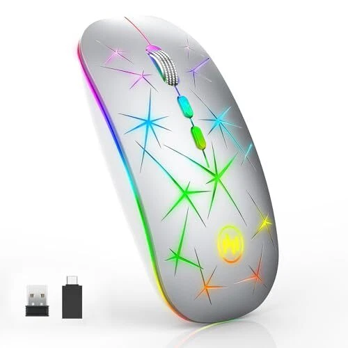 Uiosmuph U19 LED Souris sans Fil 2.4 GHz Rechargeable silencieuse Souris Opti...