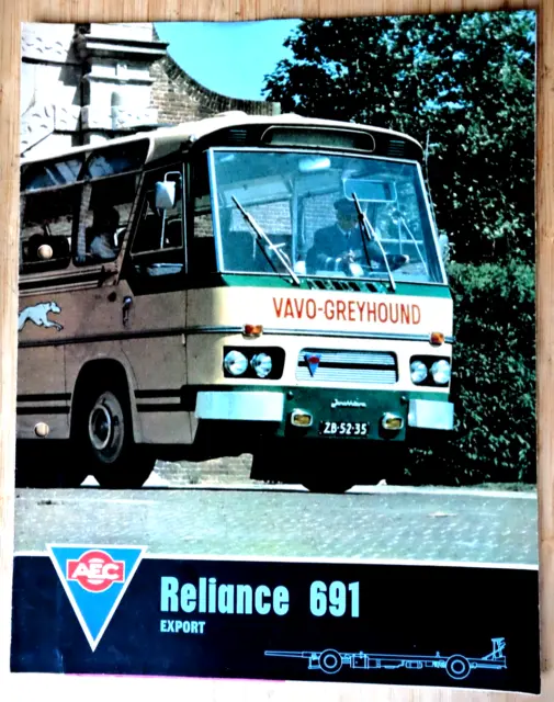 AEC RELIANCE 691 EXPORT 1966 COACH BROCHURE in MINT CONDITION