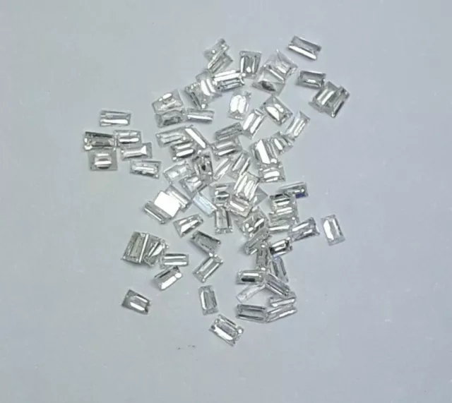 2 Cts Certified Natural Brilliant White Diamond 2x1 MM Baguette white diamond