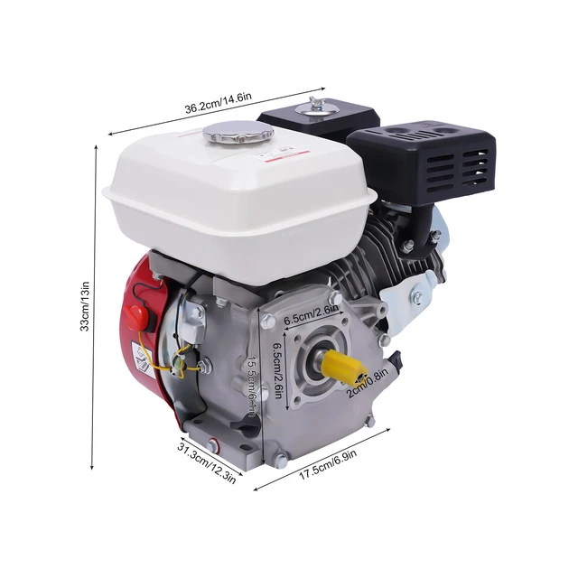 Benzinemotor, 7,5 pk, 5,1 kW, luchtgekoelde eencilinder, 4