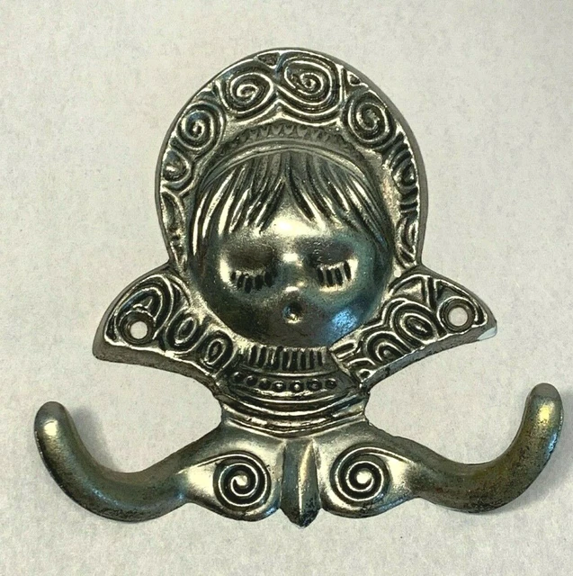 Vintage 1968 American Tack & Hardware Angel Girl Double Wall Door Hook  Metal