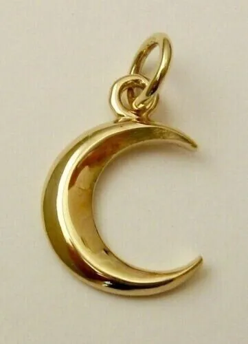 925 Sterling Silver Moon Pendant 18" Chain in 14K Yellow Gold Plated Silver