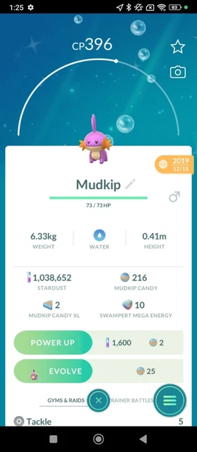 Fiche de Gobou / Mudkip - Pokédex Pokémon Go