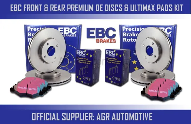 Ebc Front + Rear Discs Pads For Mercedes-Benz W124 320 Te Estate 1992-93 Opt2