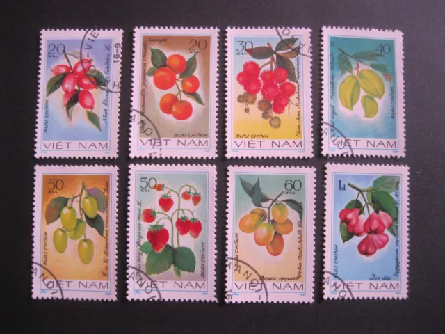 Briefmarken Vietnam Asien Pflanzen Früchte Beeren Obst Flora 8 Werte gestempelt